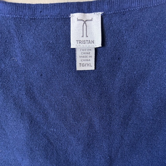 Tristan NWT blue sleeveless v neck sweater vest - Picture 4 of 6